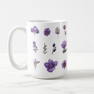 Mug Fleur sauvage en aquarelle violette