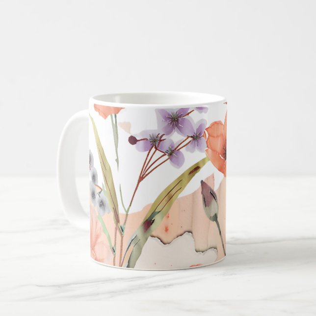 Mug Fleur sauvage en terre cuite Boho Rustique Boho Dr (Devant gauche)
