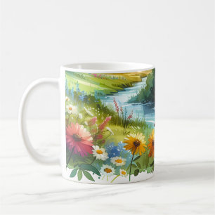 Mug Fleur sauvage et ruisseau dans la vallée de Spring