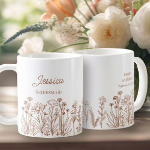 Mug Fleur sauvage Floral N'Importe Quelle Ligne Couleu