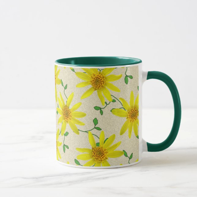 Mug Fleur sauvage jaune botanique doux (Droite)