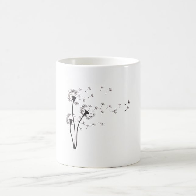 Mug Fleur sauvage noir Dandelion (Centre)