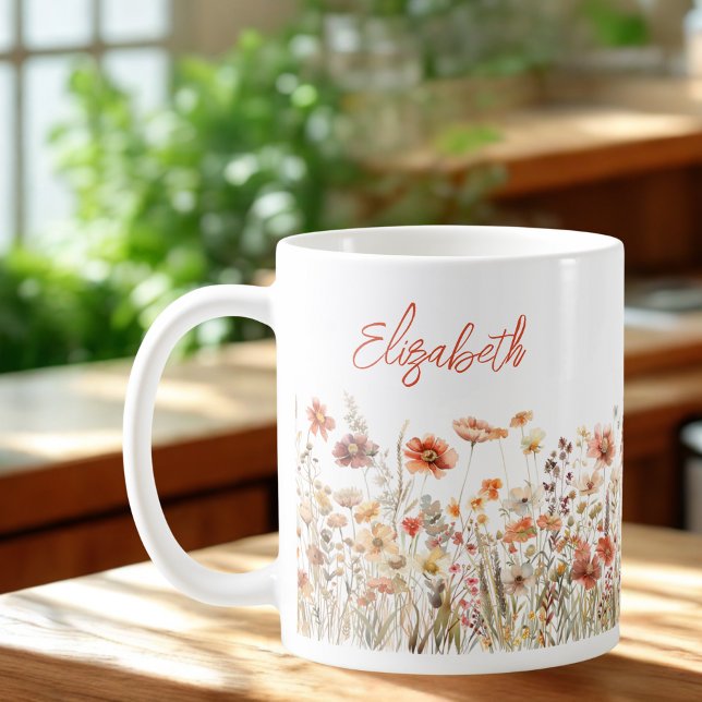 Mug Fleur sauvage orange aquarelle (Créateur téléchargé)