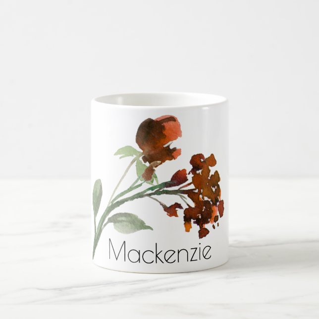 Mug Fleur sauvage | Terracotta Orange Bohemian Custom (Centre)