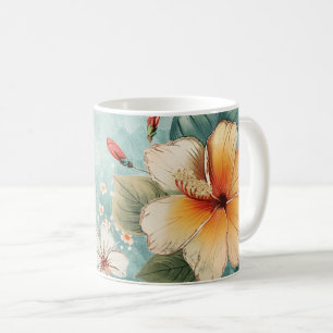 Mug Fleur Tropicale Bohème Décontractée