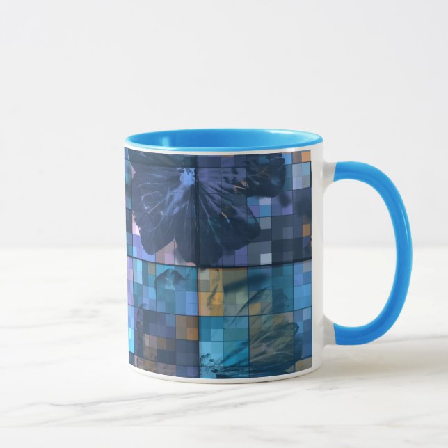 Mug Fleur turquoise et bleue (Droite)