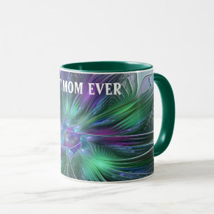 Mug Fleur vert violet Abstrait Art fractal Meilleure m