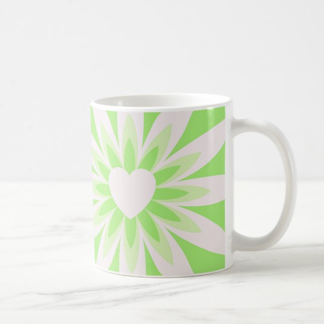 Mug Fleur verte et blanche avec la conception de motif (Droite)