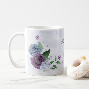 Mug Fleur violet poussiéreux bleu 