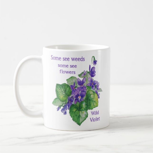 Mug Fleur Violet Sauvage Certains Voir Citation De Mau (Gauche)
