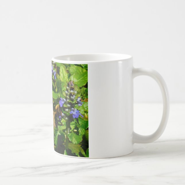 Mug Fleur violette et abeille boursouflante (Droite)
