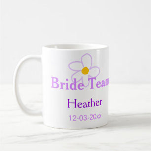 Mug Fleur violette pastel demoiselle d'honneur équipe 
