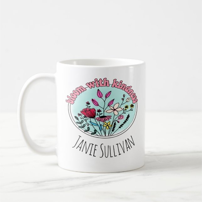 Mug Fleurir avec une fleur sauvage de bonté (Gauche)