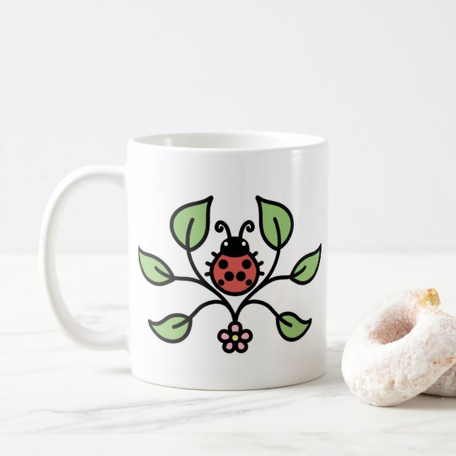 Mug Fleuris Coccinelle (Avec donut)