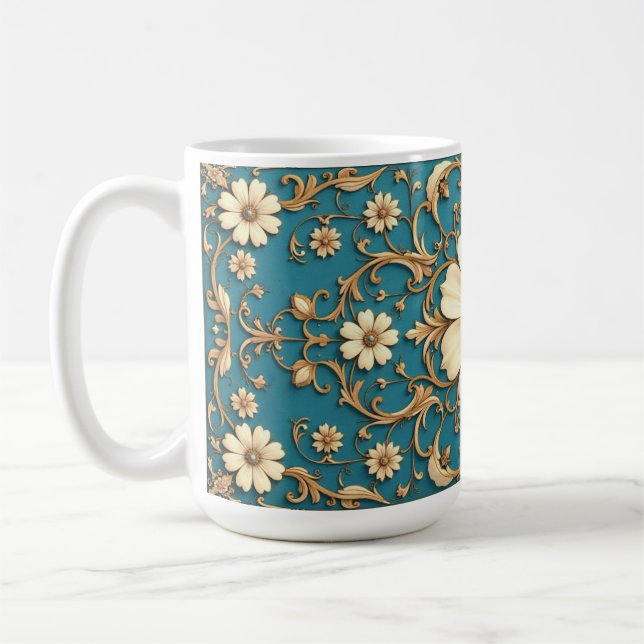 Mug Fleuris Élégants Vintage  (Gauche)