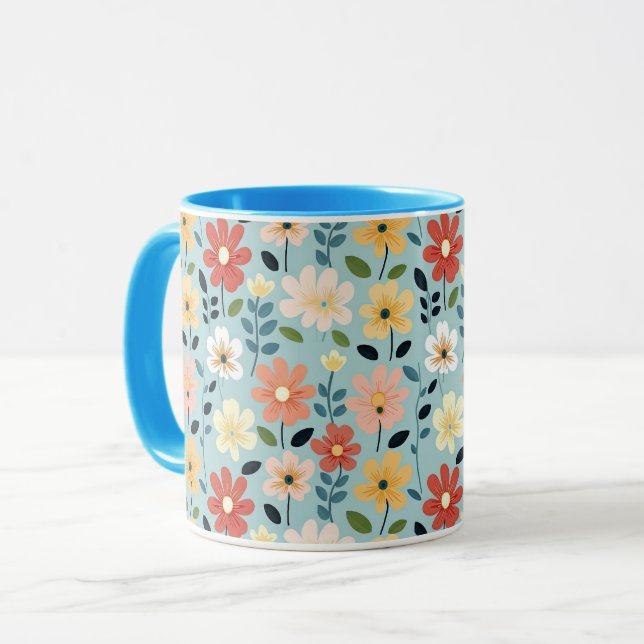 Mug Fleuris Joyeux et Colorés (Devant gauche)