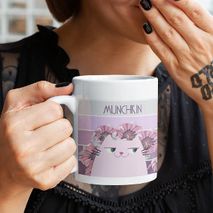 Mug Fleuris Rétro Chat Mignon
