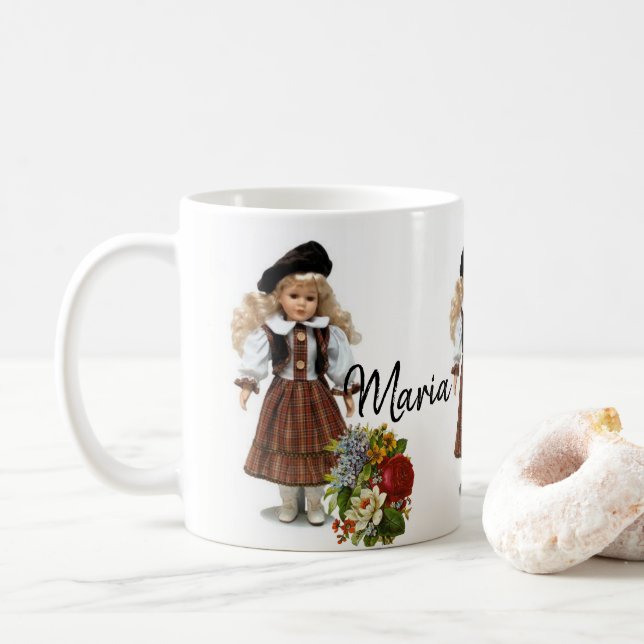 Mug Fleuriste à Poupée Victorienne (Avec donut)