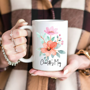 Mug Fleuriste Aquarelle Personnalisé, Cadeau pour 