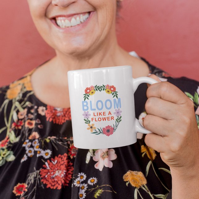 Mug Fleuron comme une fleur Motivationnelle Typographi (Créateur téléchargé)
