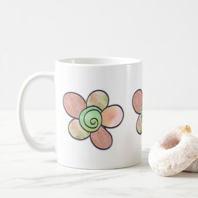 Mug Fleurs (Avec donut)