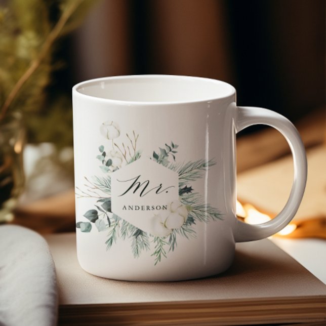 Mug Fleurs à feuillage persistant et coton M. Personna (Créateur téléchargé)