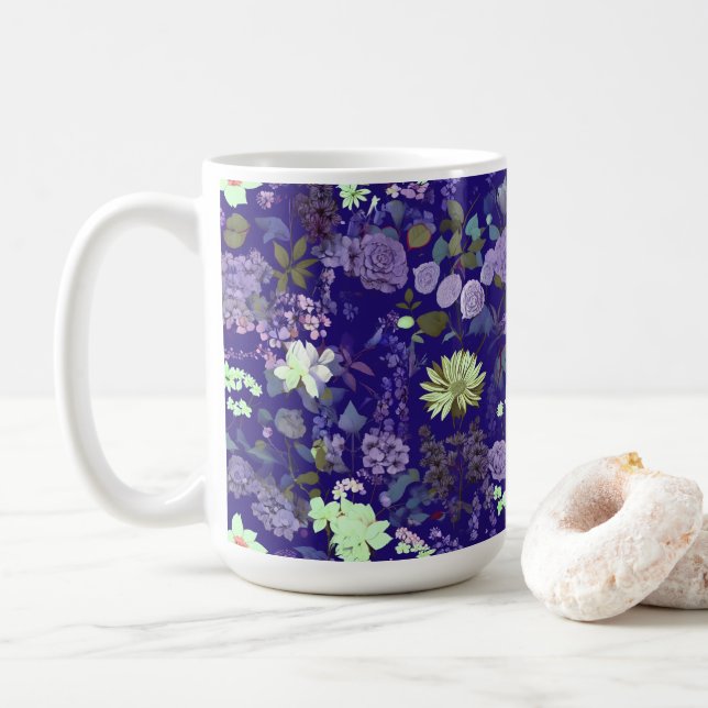 Mug Fleurs à l'atmosphère élégante et mystérieuse (Avec donut)