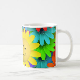 Mug Fleurs à visage joyeux