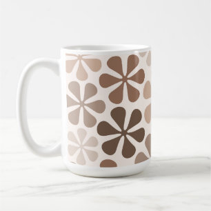 Mug Fleurs Abstraites Crème Brown Taupe