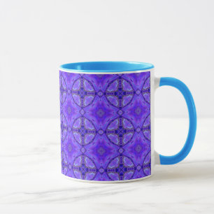 Mug Fleurs abstraites de pourpre, trellis, édredon de