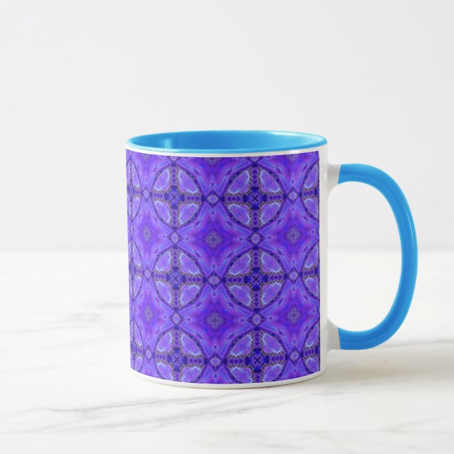 Mug Fleurs abstraites de pourpre, trellis, édredon de (Droite)