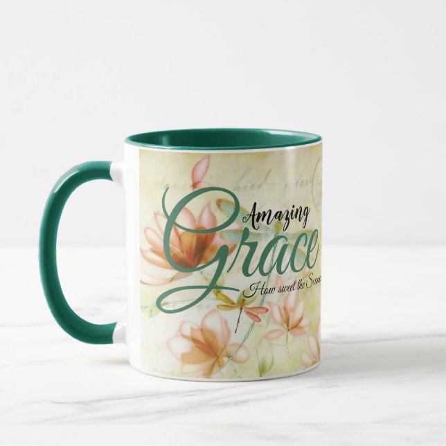 Mug Fleurs Amazing Grace et libellule (Gauche)