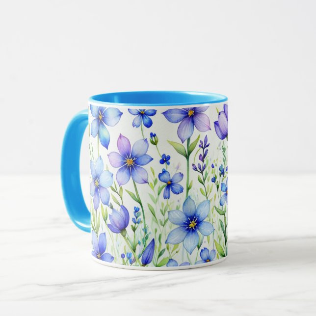 Mug Fleurs aquarelle Café (Devant gauche)