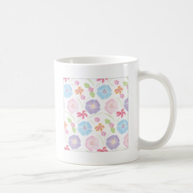 Mug Fleurs Aquarelle Doux rose Élégant (Droite)