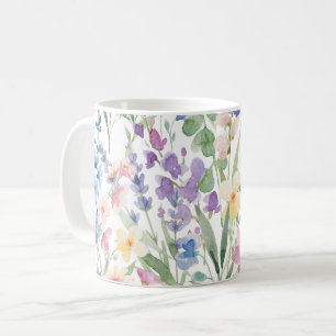 Mug Fleurs aquarelles colorées