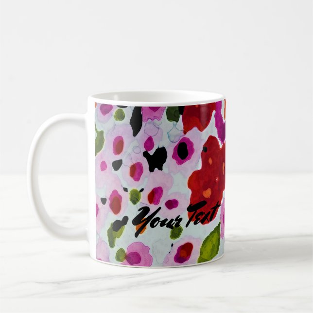 Mug Fleurs aquarelles pop de couleur vive (Gauche)