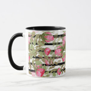 Mug Fleurs aquarelles sans couture roses roses floraux