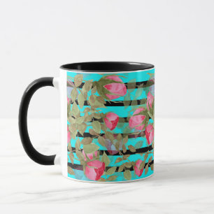 Mug Fleurs aquarelles sans couture roses roses floraux