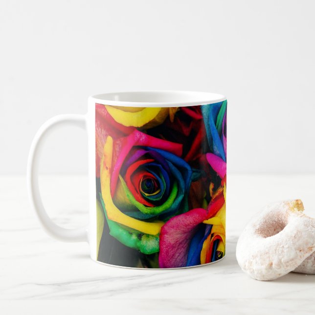 Mug Fleurs arc-en-ciel (Avec donut)
