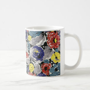 Mug Fleurs Art Déco vintages, motifs floraux Rose