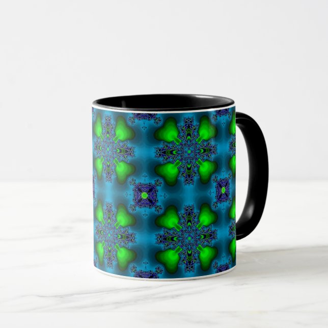 Mug Fleurs Artdeco dans le style rétro (Devant droit)