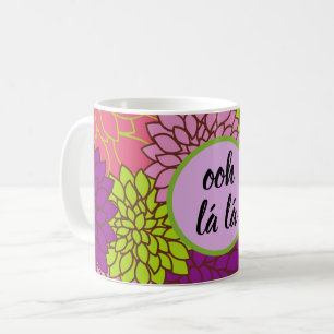 Mug Fleurs audacieuses Ooh la la/ Monogramme rose viol