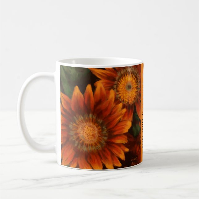 Mug Fleurs avec Écriture d'encouragement JW (Gauche)