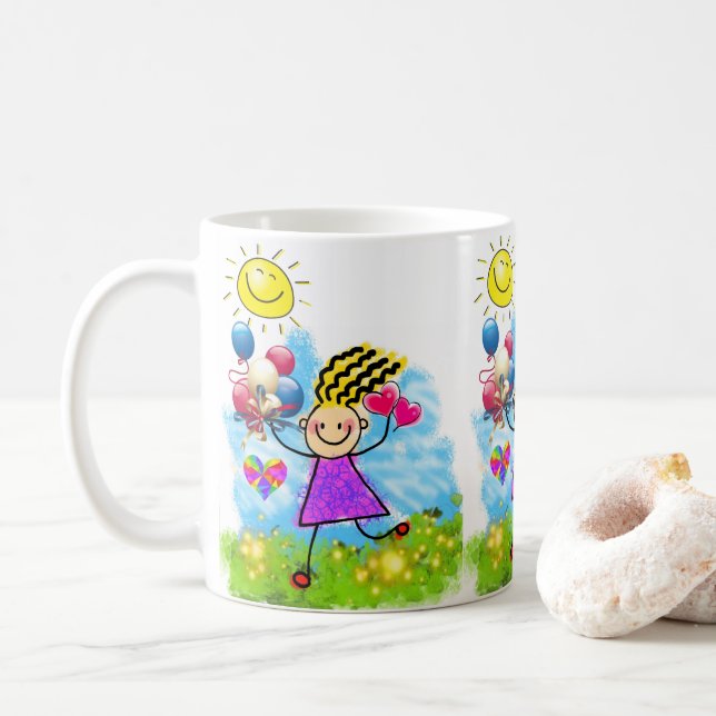 Mug Fleurs Ballons de Soleil (Avec donut)