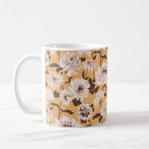 Mug Fleurs blanches peintes Motif floral
