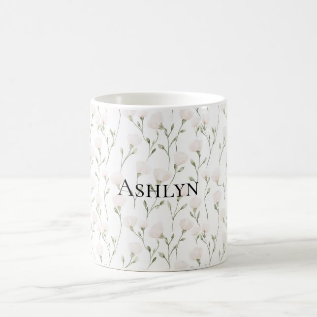 Mug Fleurs blanches roses (Centre)