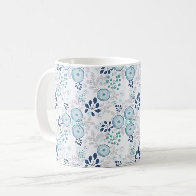 Mug Fleurs bleu clair (Devant gauche)