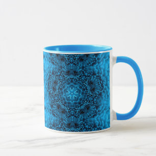 Mug FLEURS BLEU DAHLIA Abstrait Floral