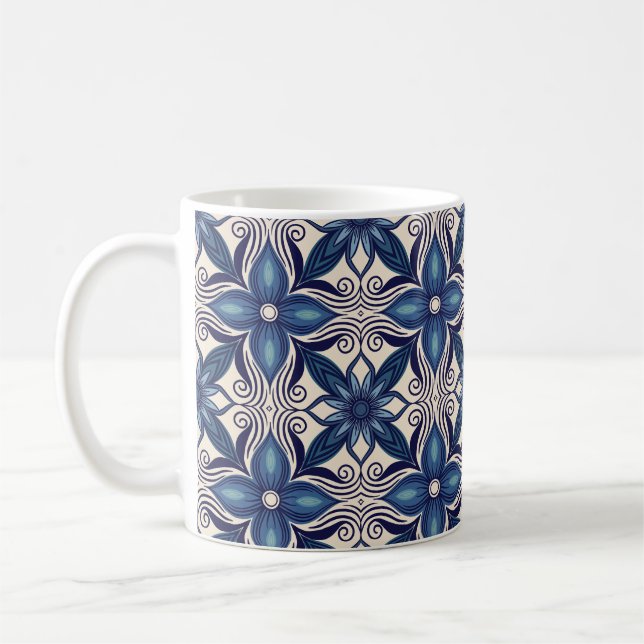 Mug Fleurs bleu glace (Gauche)