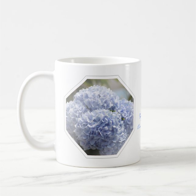 Mug Fleurs bleues d'hortensia de diamants (Gauche)